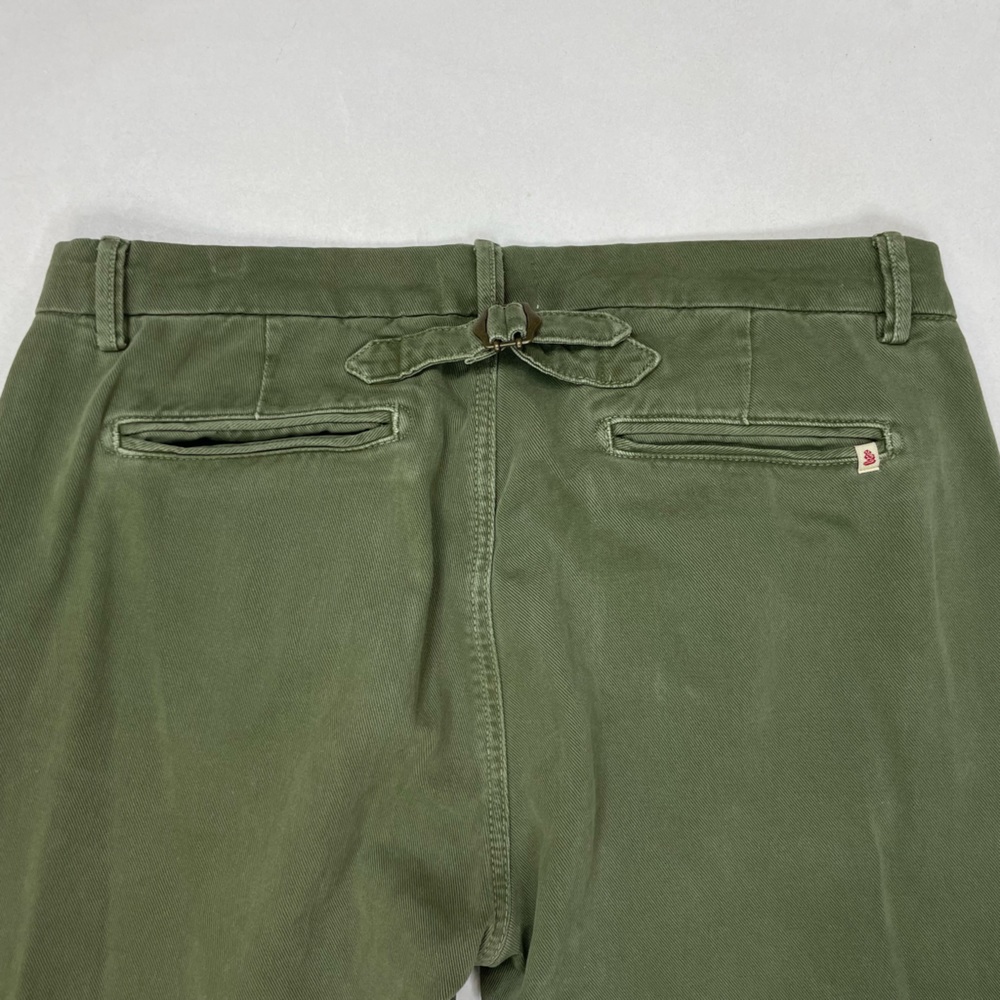&SONS Virgil Chino Army Pants Men Size 34 x 30 Green Back Cinch Strap - Picture 5 of 11